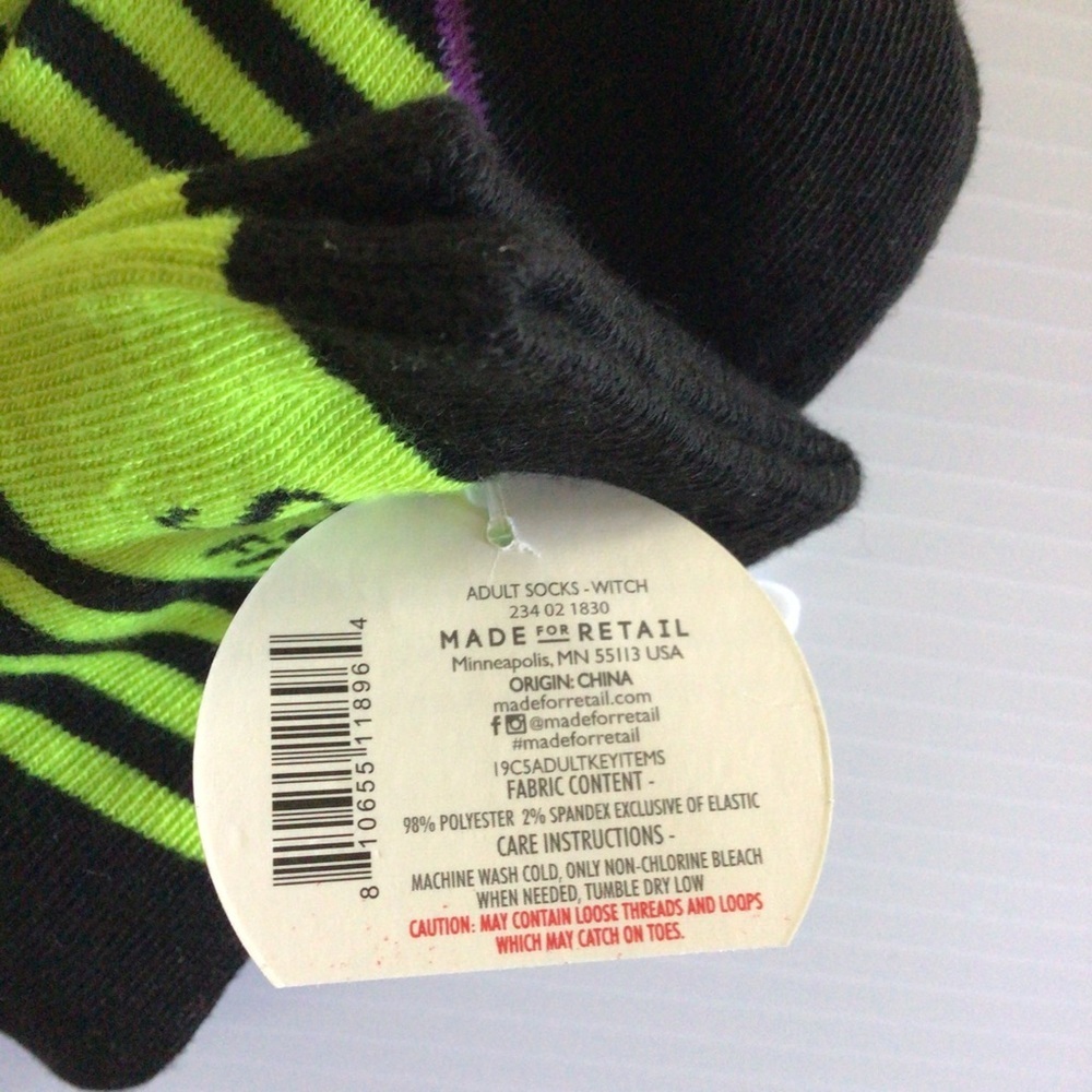 Halloween Witch “If The Shoe Fits” Socks - Size 9-11 - Picture 4 of 4